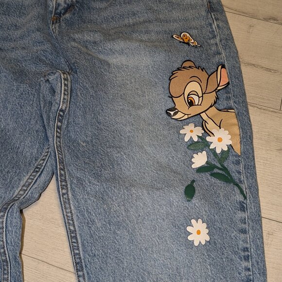 Disney Bambi & Thumper Mom Jeans Hot Topic Disneyland Spring Jrs Size 17 - Picture 3 of 7